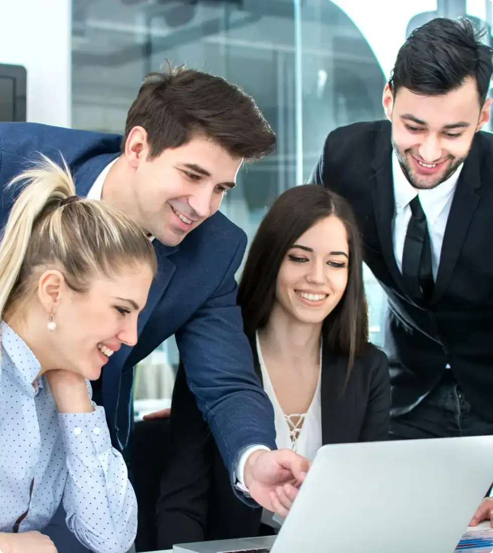 Team collaborating on business growth